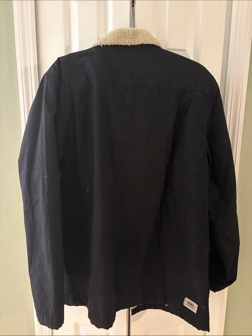 Vans Black Sherpa-Lined Shirt Jacket with Cream Interior